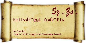 Szilvágyi Zsófia névjegykártya